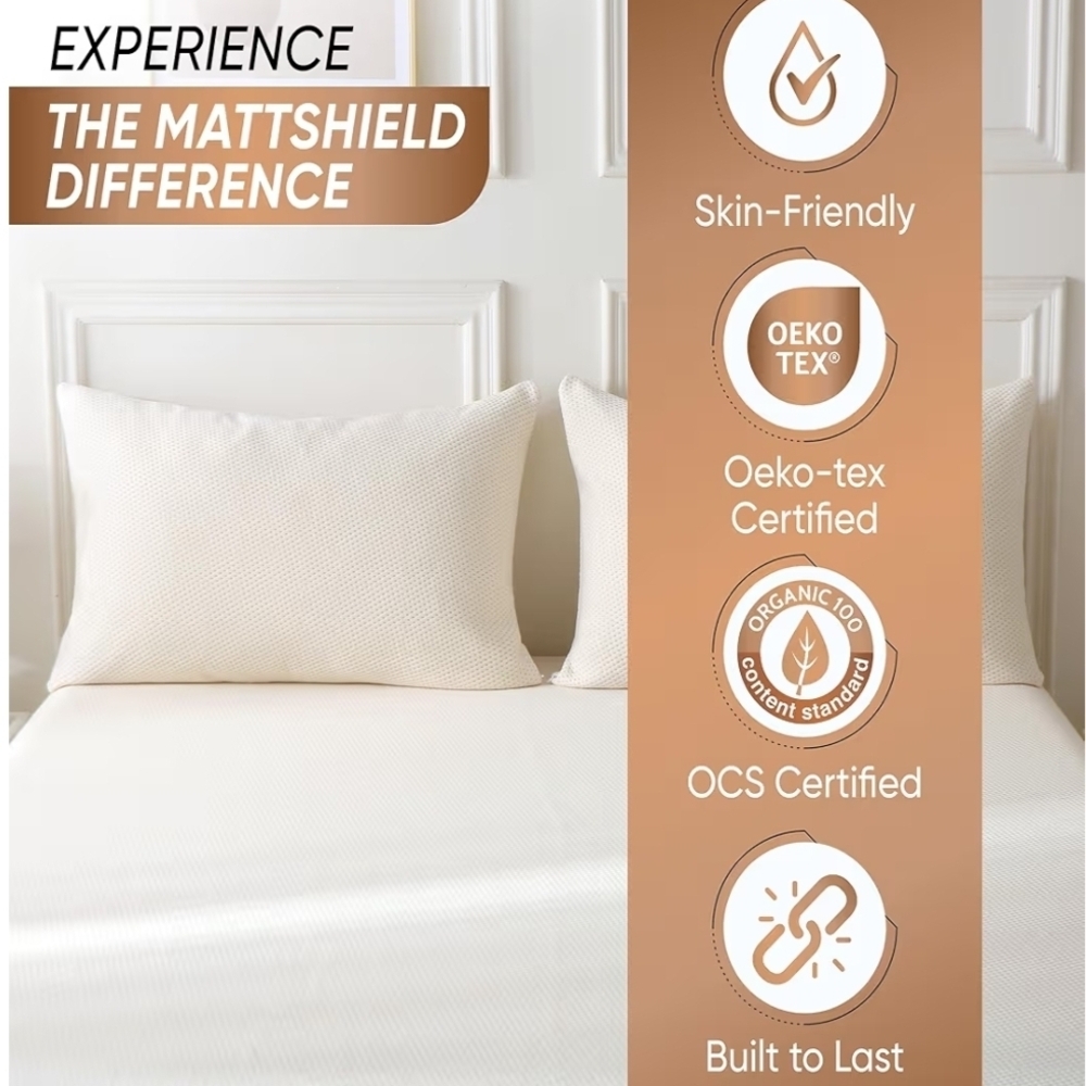 Deluxe Cooling Organic Pillow Protectors - Cream - Picture 2 of 4